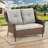 Premium Outdoor Wicker Loveseat Sofa With Comfortable Cushions-963173429