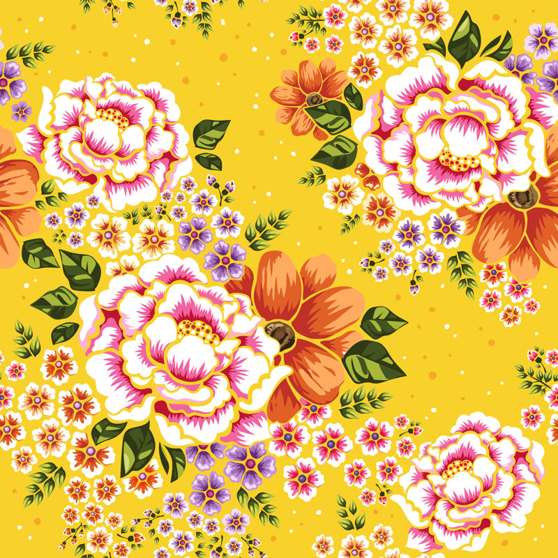 Floral Seamless Pattern by JoyImage - Wrapped Canvas Print, 30cm H x 30cm W