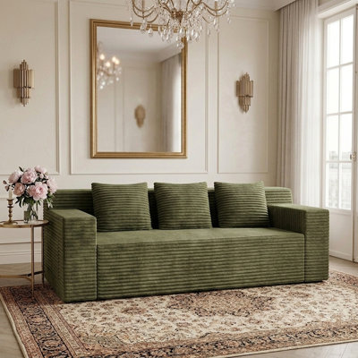 Canapé-lit Cloud 2PCS 71 po, sièges profonds désossés pour le salon, encombrement réduit pour les salons, les appartements, les chambres et les studios, sans assemblage requis, vert