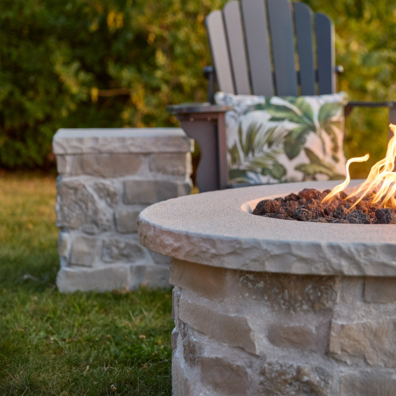 Scottsdale Stone Propane Tank Cover And Side Table In Beige By Real Flame
