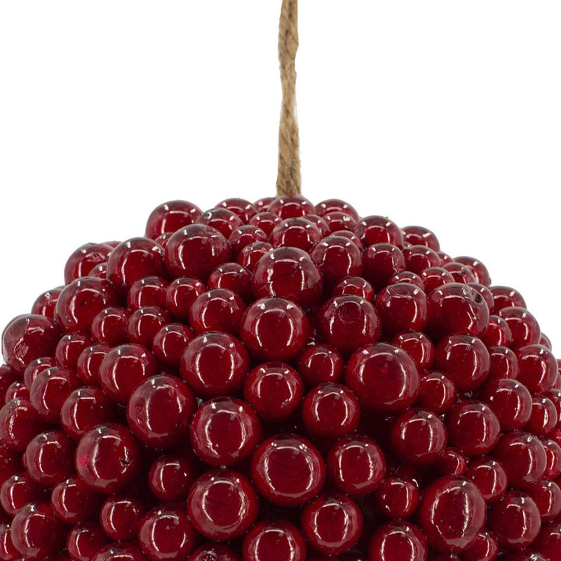 Ornement boule rouge - rouge, H 6,5 po x l 6,5 po x P 6,5 po