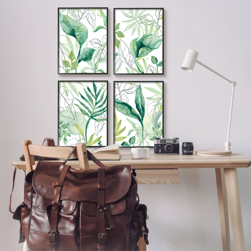 «A4-088-Giclee Varied Green Tropical Plant Leaves» par June Erica Vess, H 20 po x l 16 po x P 1,5 po