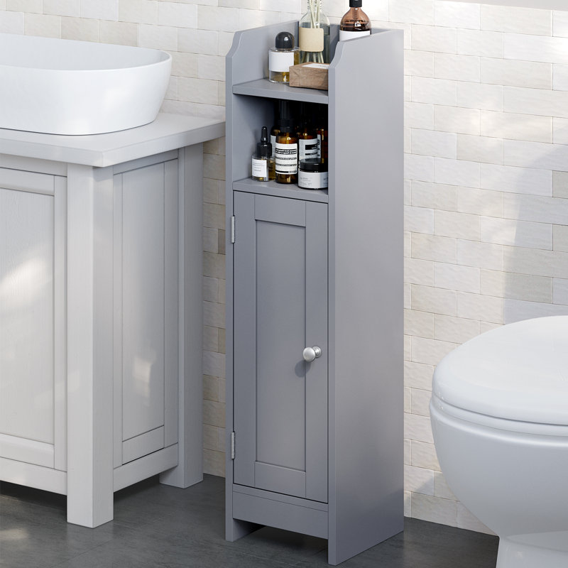 Small Bathroom Storage Corner Floor Cabinet With Door And Shelves