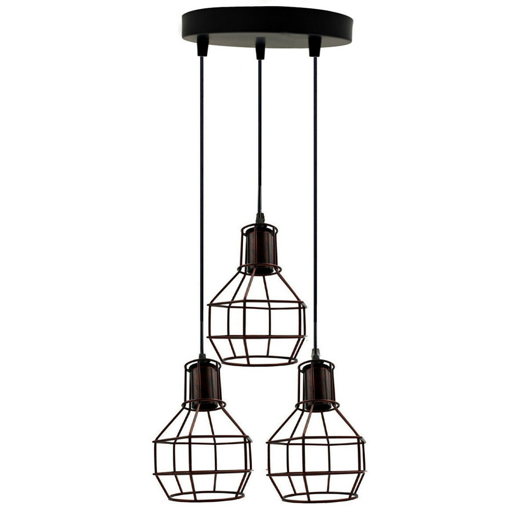 Wiens 3 - Light Rustic Red Cluster Pendant