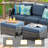 7- Person Patio Furniture Set With Swivel Rocker, Outdoor Wicker Rattan Seating Group With Cushions, All Weather Sofa Conversation Set With Fire Pit Table For Garden Backyard-622976853