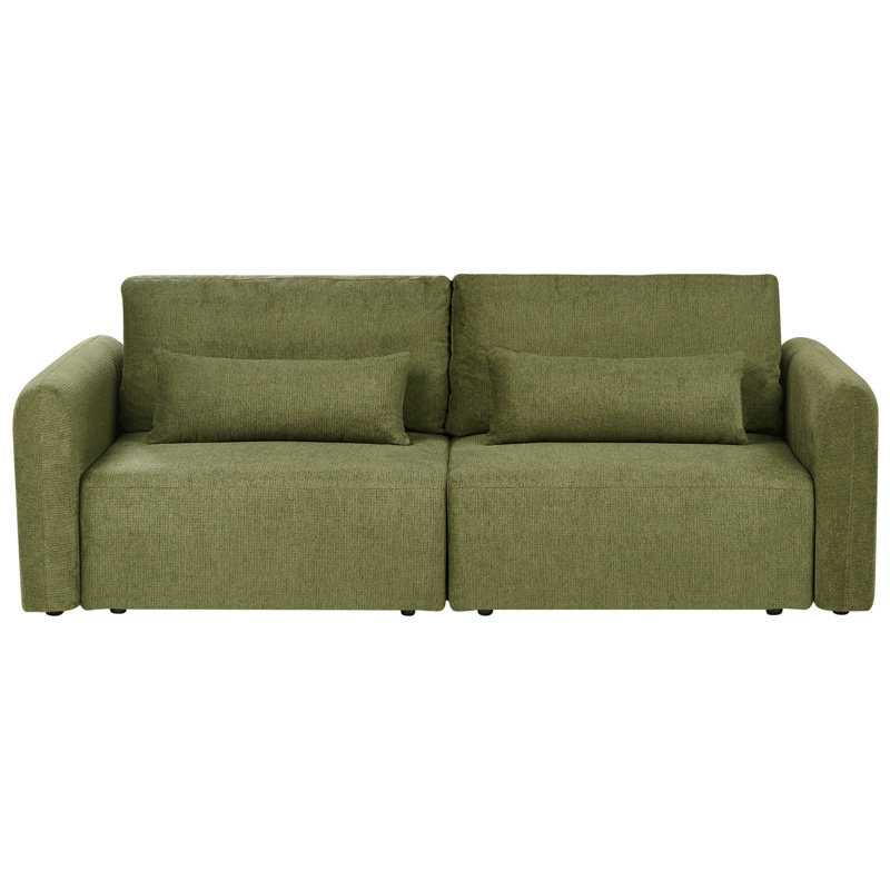 3 Seater Reclining Sleeper, Green Fabric 