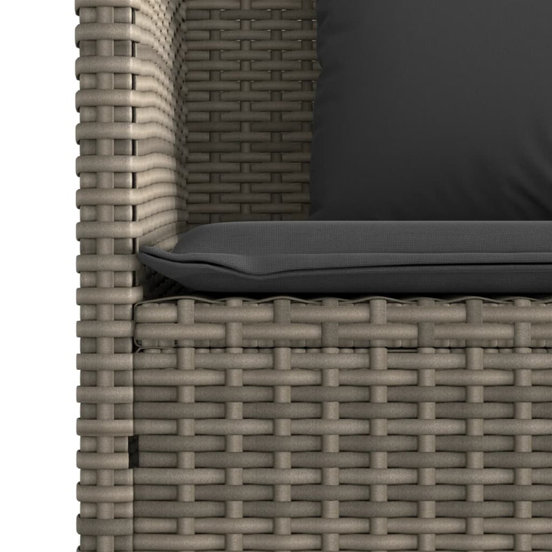 Banc de patio avec coussins Vidaxl, Gris foncé / Gris