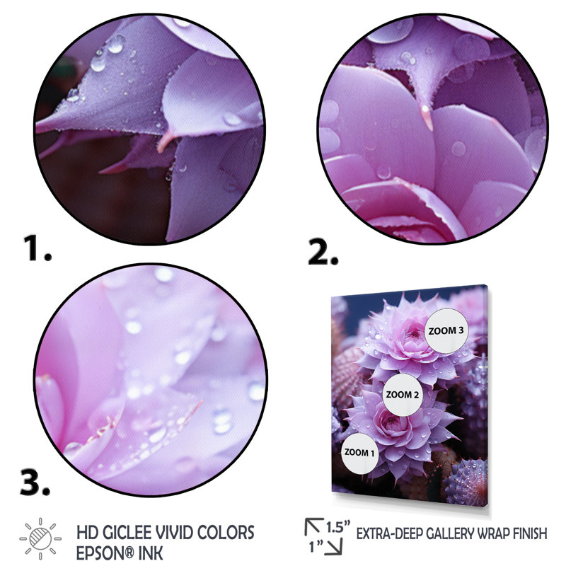 «Tremir Pink Cactus Delicate Intricacies Fishhook III», reproduction sur toile, H 32 po x l 24 po x P 1 po