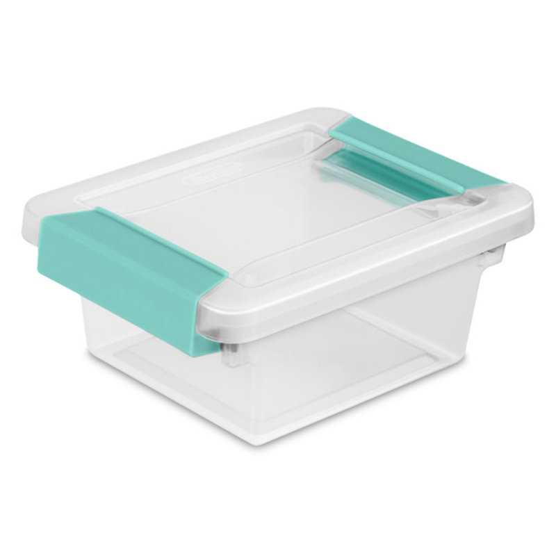 Sterilite Plastic Stackable Storage Bin w/Clear Latch Lid, 12, 0.3947 quarts