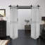 Porte de grange pliante en bois massif de style Mid-Bar 4 panneaux avec quincaillerie - assemblage requis-100518290-100518294