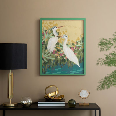 Heron Lagoon I, reproduction encadrée - bois massif