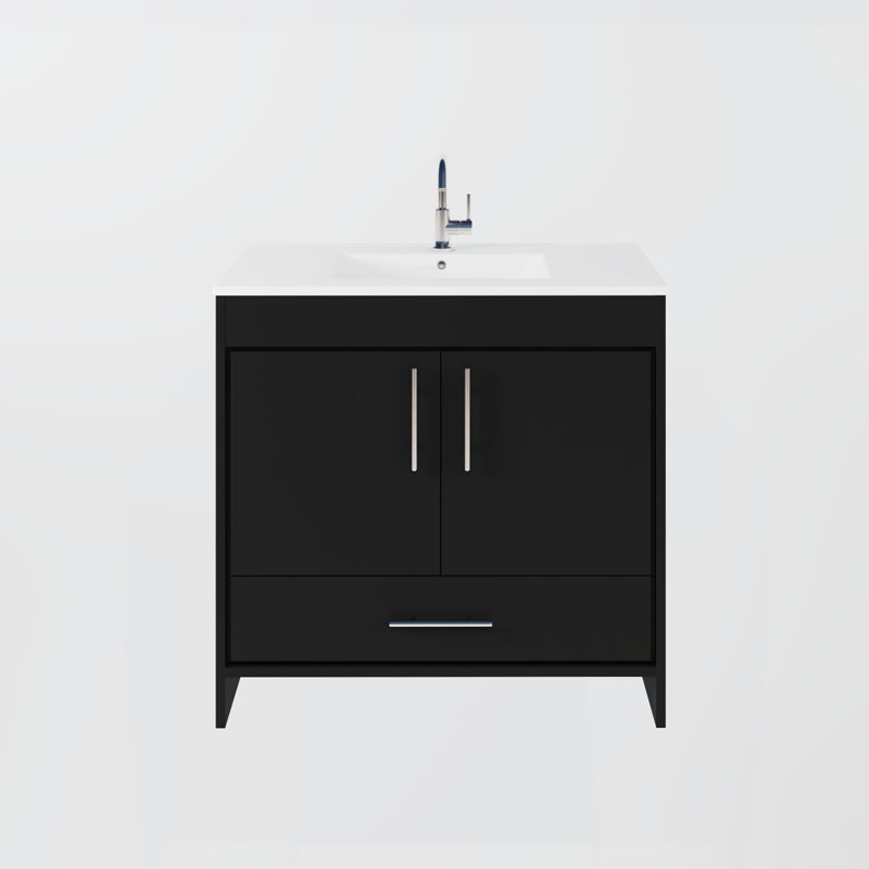Ensemble de meuble-lavabo simple 36 po Sallisaw, Noir