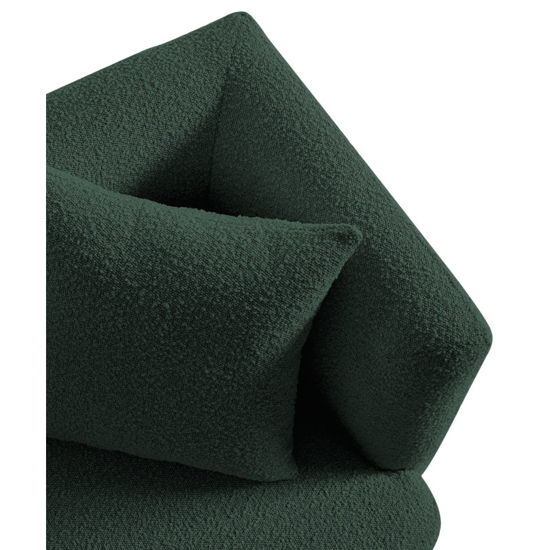 Chaise Hérone, Tissu bouclé vert