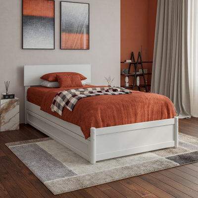 Lit plateforme en bois massif avec lit gigogne Lamecia