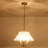 15 Inch 3-Light Modern Glass Chandelier With Water Ripple Glass Shade, Rustic Farmhouse Round Drum Pendant For Kitchen Island
