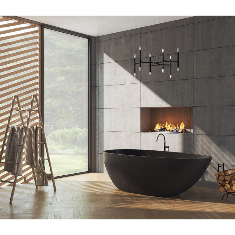 Wroblewski 12 - Light Dimmable Modern Linear Chandelier, Matte Black