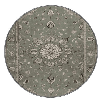 Tapis gris Tabriz lavable à la machine