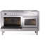 Cuisinière à double combustible ILVE Professional Plus II Series 60 po avec 9 brûleurs scellés et plaque de cuisson (gaz naturel, porte vitrée)-98168276-98168279