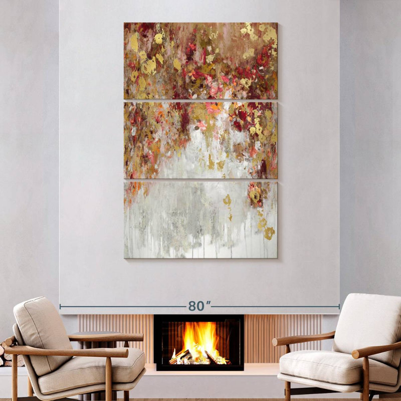 Avery Cascade Red With Gold, 74" H x 48" W