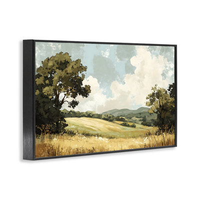 Peaceful Meadow with Overhanging Clouds Framed Giclee, design by LSR Creative Studio