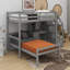Lit mezzanine simple avec bureau, tablettes et tiroirs-1967148461
