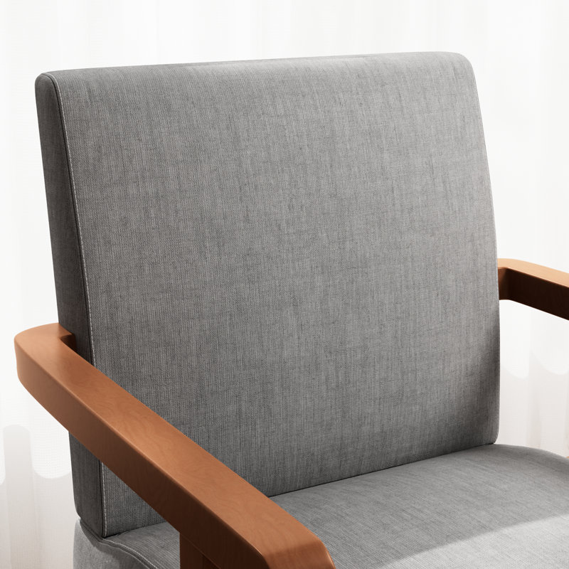 Fauteuil en tissu avec table d'appoint en bois Cozy Hauteur gris