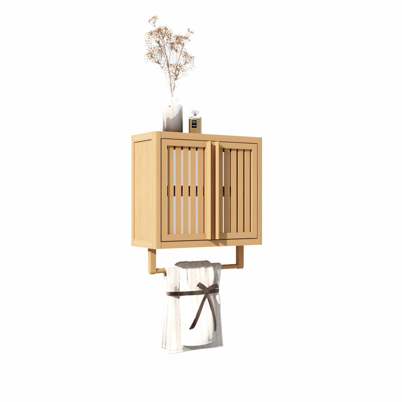 Bathroom Cabinet Wall Mounted  Bamboo Toilet Storage Box