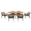 Ensemble de salle à manger moderne 7 pièces, 1 table et 6 chaises-2059999008