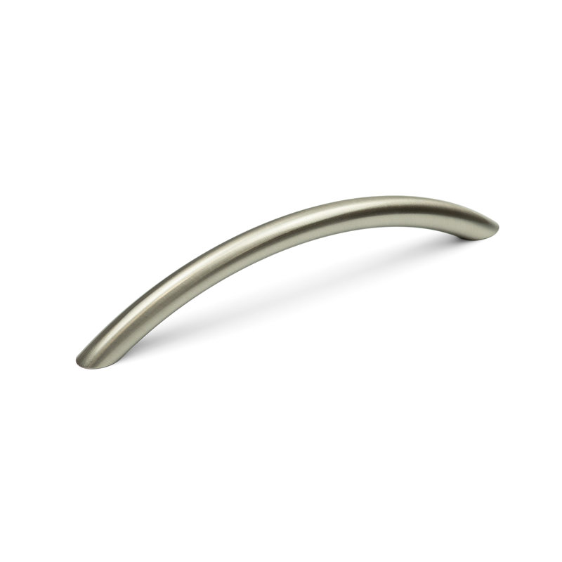 Brushed Nickel Slim Bow Cabinet Handles, 128mm Handle