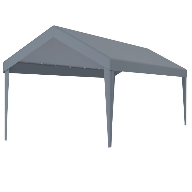 Housse de remplacement pour abri d'auto 12 X 20 pi - Protégée et imperméable. 76 boucles élastiques. Polypropylène gris. Installation de rangement simple. Polypropylène polyvalent pour activités extérieures