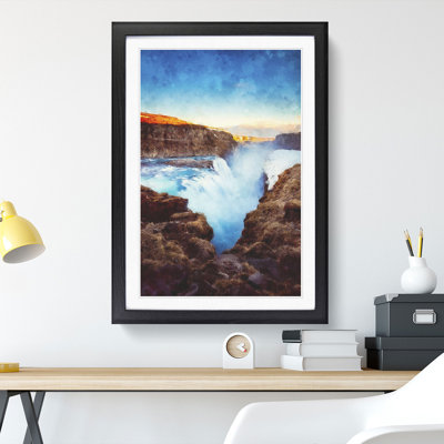A Waterfall in Iceland - Picture Frame Painting