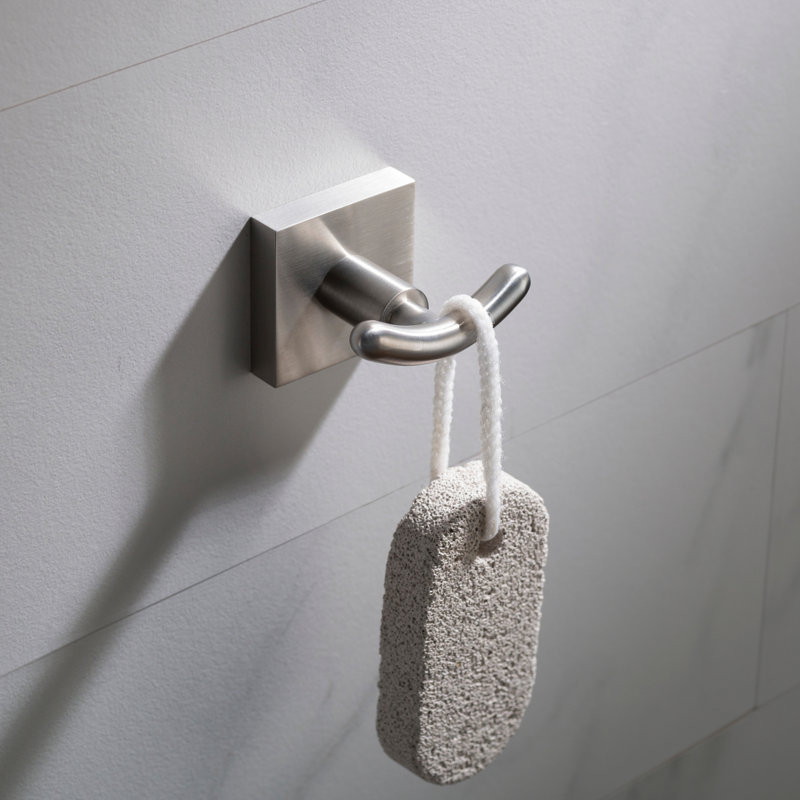 Double crochet mural pour peignoir Ventus, Nickel brossé