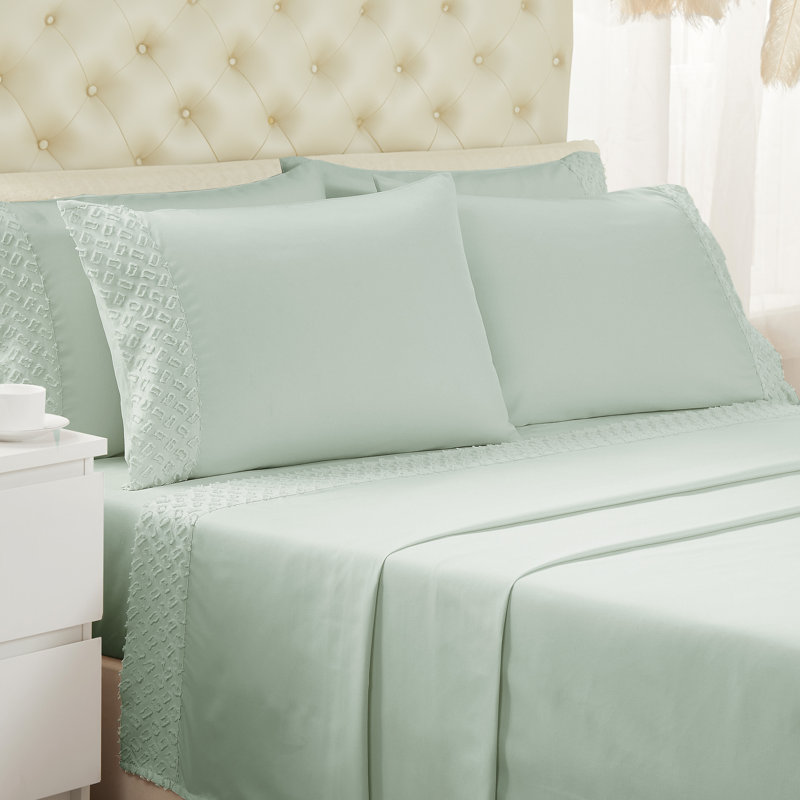 Ensemble de draps pour lit simple 6 pièces, Vert