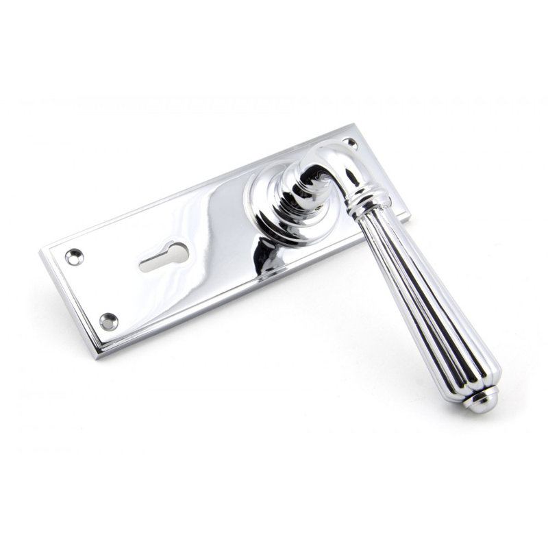 Hinton Lock Door Handle Kit, Polished Chrome