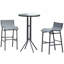 Ensemble bistro 3 pièces pour 2 personnes, table de pub ronde avec 2 chaises de bar au design confortable et robuste, gris anthracite