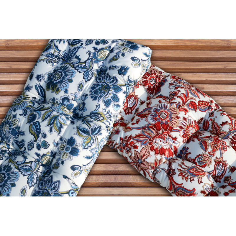 Coussins de banc d'extérieur, Rouge, Paisley