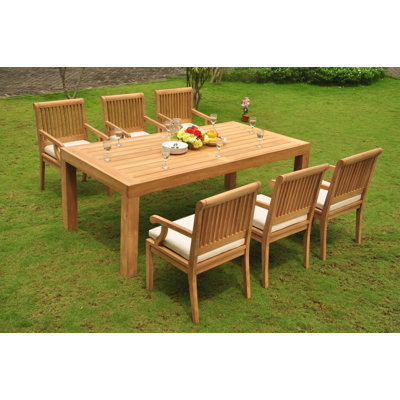 Ophir Outdoor 7 - Piece Teak Dining Set