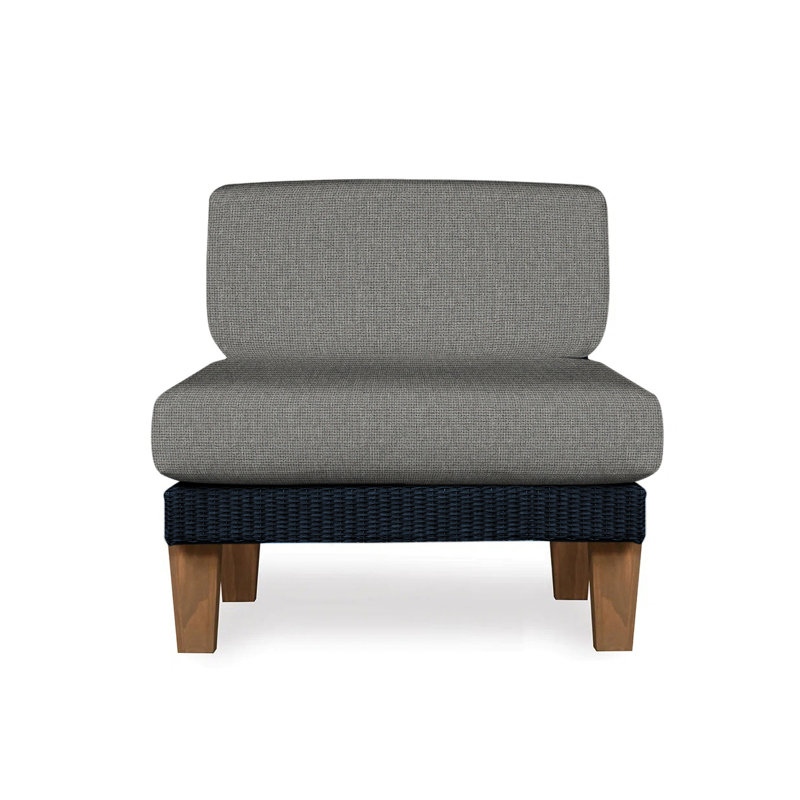 Catalina Outdoor Teak Lounge Chair, Callen Celadon, Ebony
