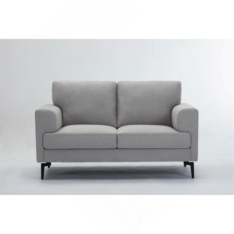 Causeuse en lin gris clair