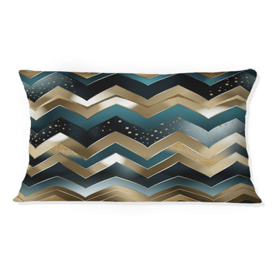 Metallic Chevron Elegance Patter - Chevron Polyester Pillow