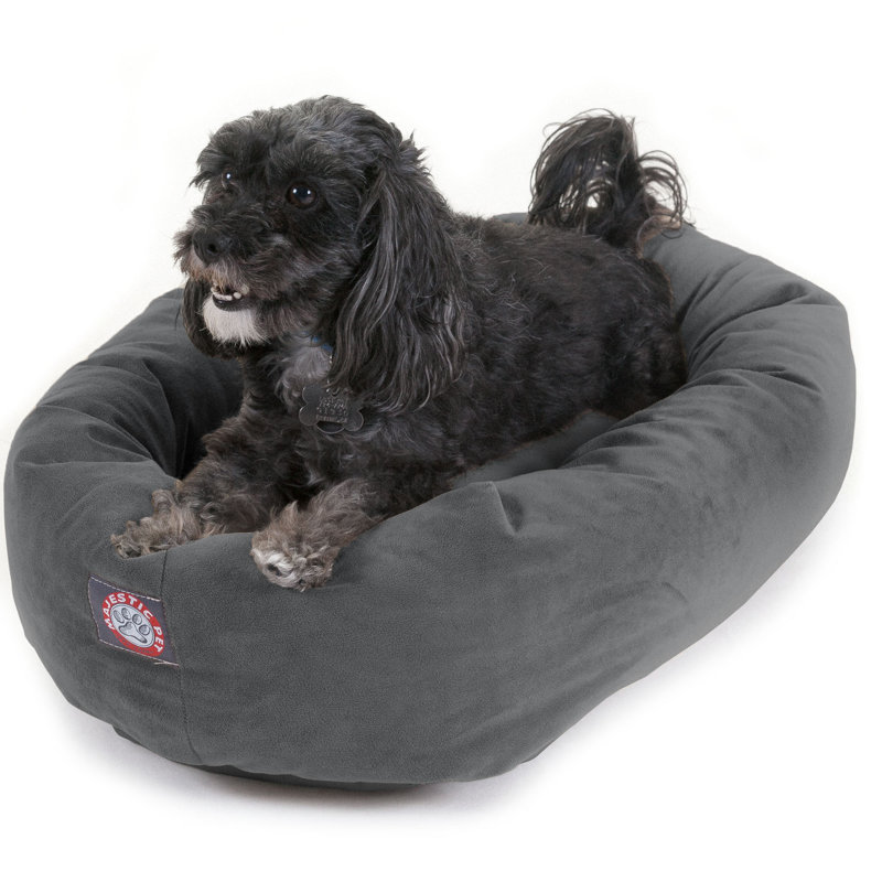 Large Gray Suede Waterproof Outdoor Pet Bed