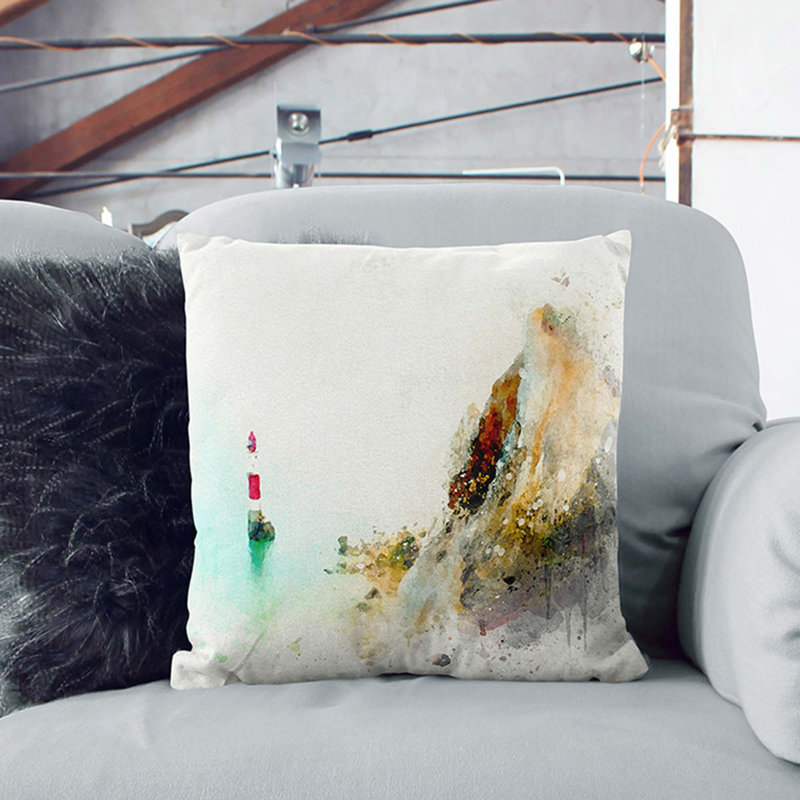 Square Throw Cushion, Stone, 40cm H x 40cm W x 15cm D