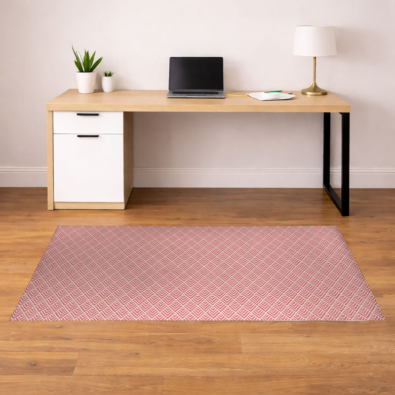 Tapis de bureau léger à chevrons, L 72 po x P 48 po, Vieux rose