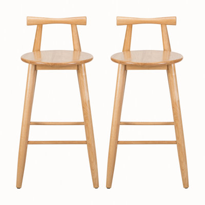 Grove Indoor Rubberwood Barstool, Natural Finished, Set of 2