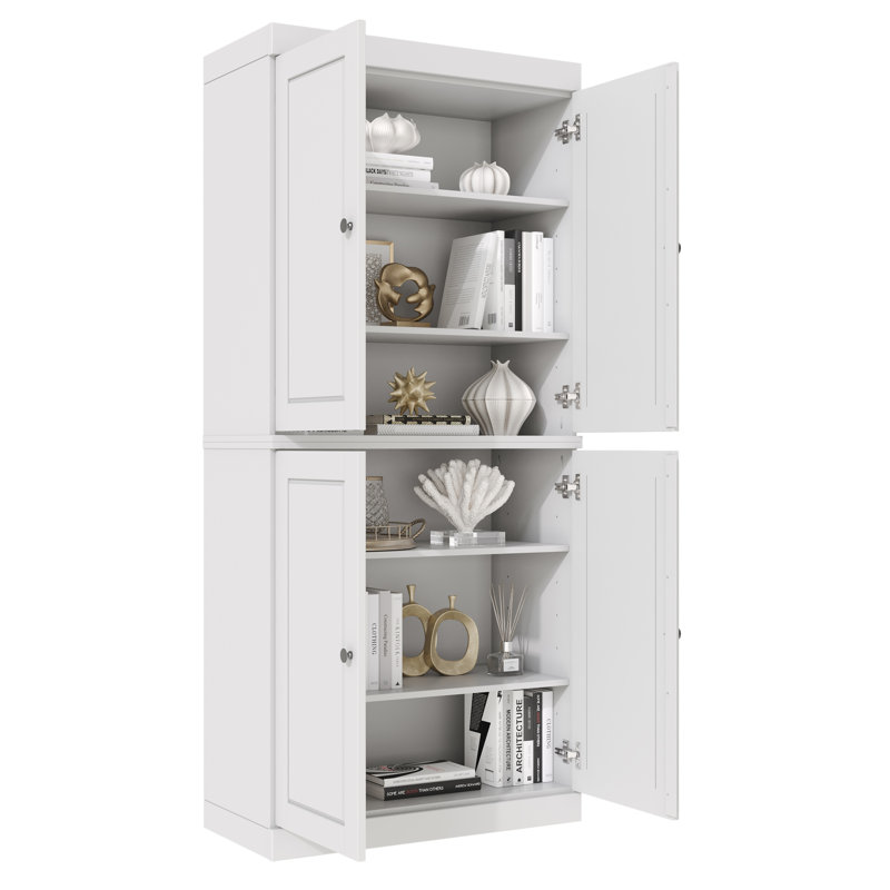 Bibliothèque à 6 tablettes en bois massif l 32 "x H 71,5" Arreana, Blanc