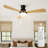 52" Low Profile Ceiling Fans With Lights And Remote, 3CCT Dimmable LED Light, Quiet 6-Speed Reversible DC Motor, 3 Wooden Blades, Timer, Memory Function, Outdoor Indoor Flush Mount Fan-172054440-172054446