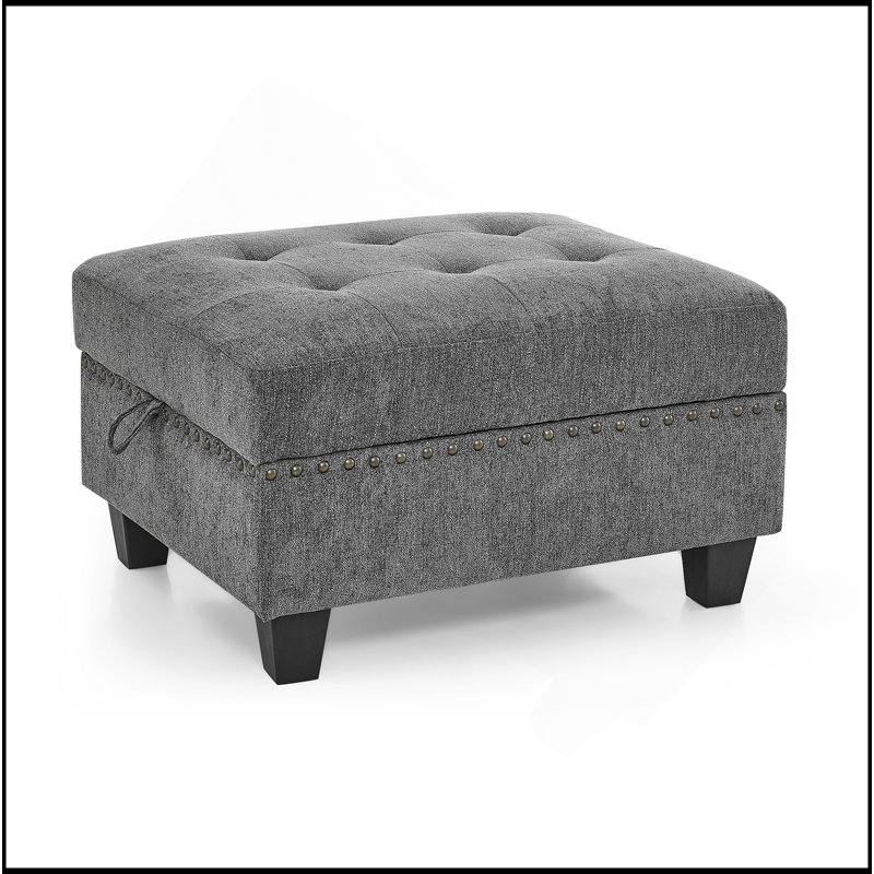 Canapé-lit modulaire en chenille gris