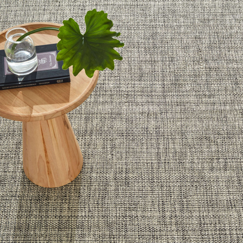 Tapis noir en coton tissé à la main Marled, Rectangle 2 pi x 3 pi