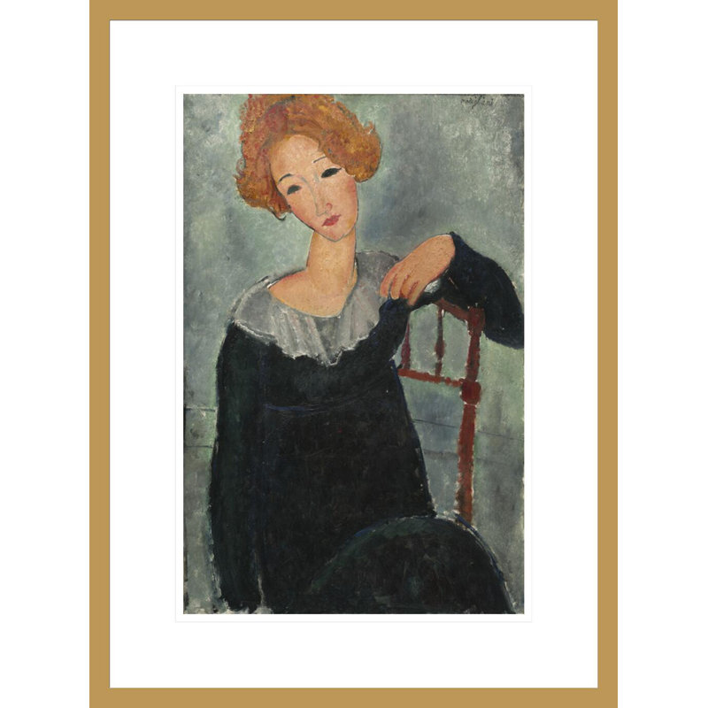 «Woman with Red Hair» par Amedeo Modigliani - Reproduction giclée encadrée, H 21,75 po x l 16,22 po