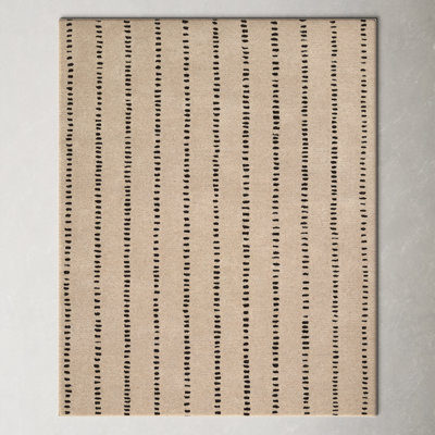 Austen Beige Hand-Tufted Striped Wool Rug
